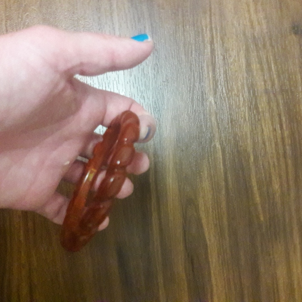 Bakelite tested bangle amber color vintage
